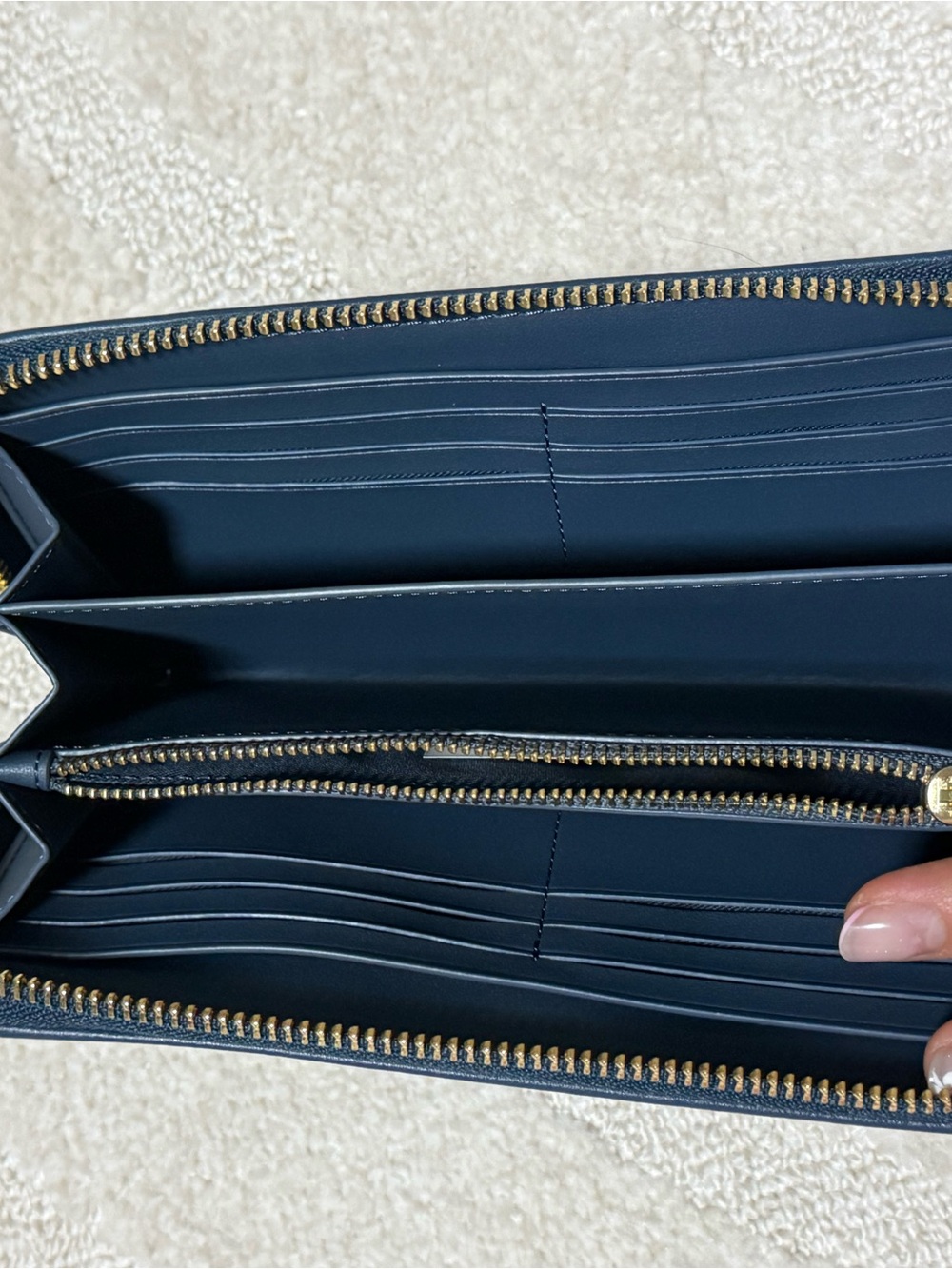 Coach Blue Signature Denim Wristlet - Picture 8 of 11